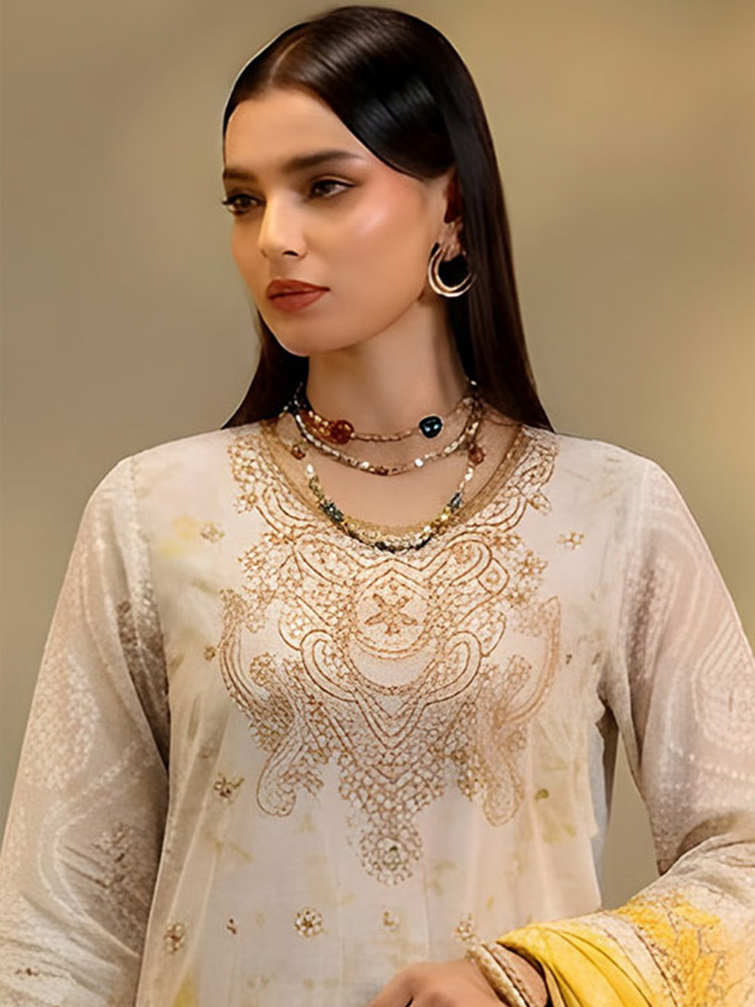 Jannat - Digital Embroidered Lawn - 3PC Suit - D-03