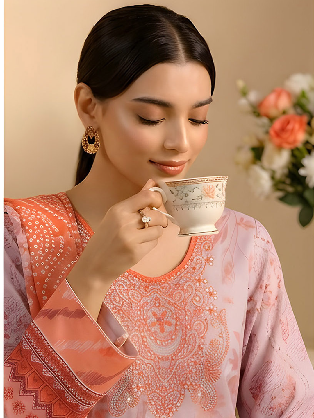 Jannat - Digital Embroidered Lawn - 3PC Suit - D-02