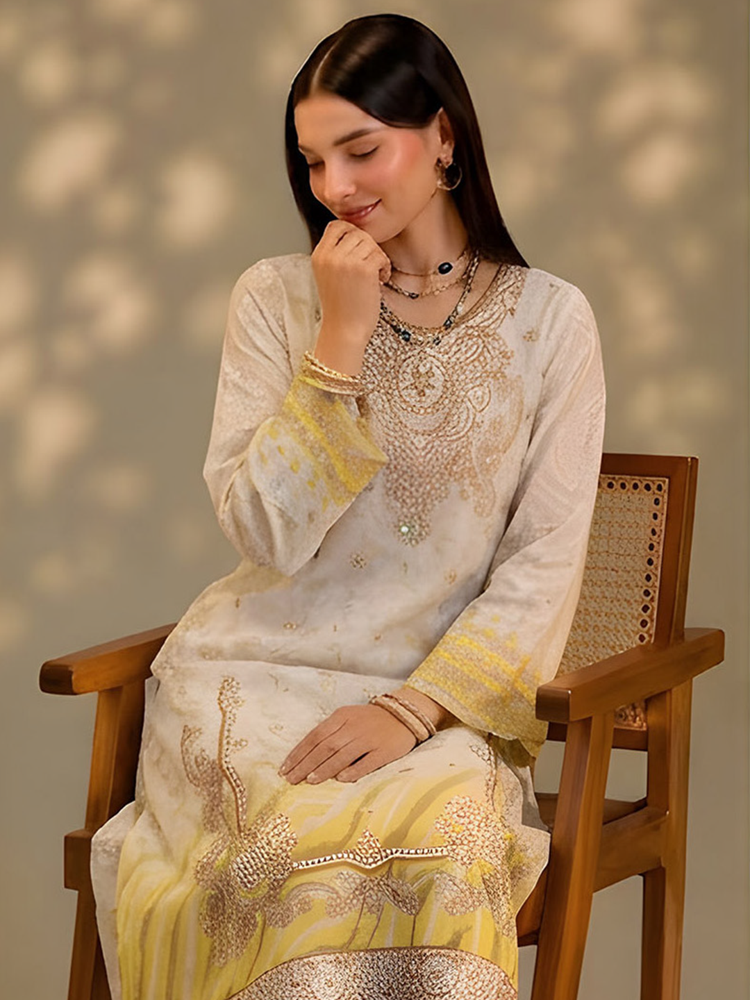 Jannat - Digital Embroidered Lawn - 3PC Suit - D-03