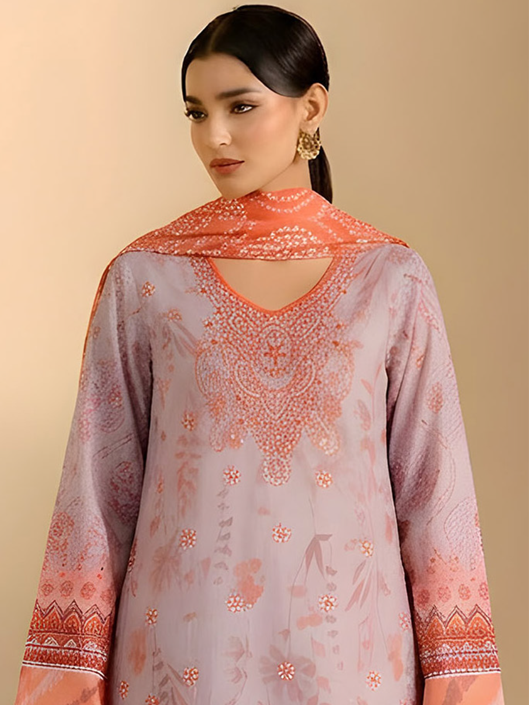 Jannat - Digital Embroidered Lawn - 3PC Suit - D-02