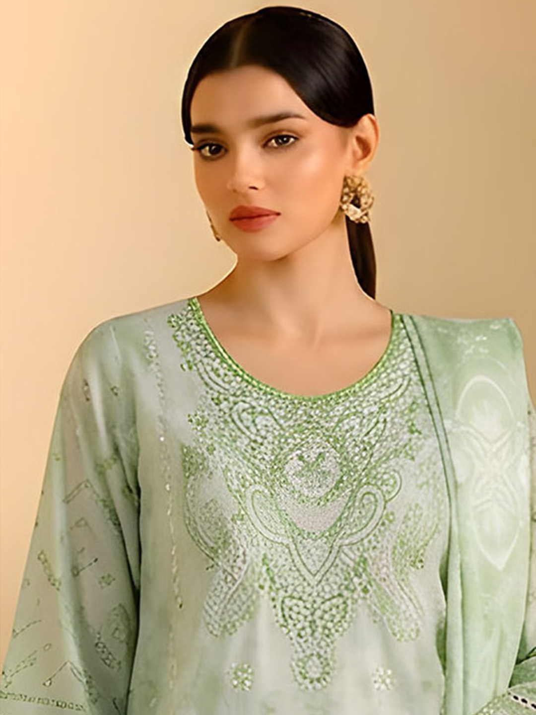 Jannat - Digital Embroidered Lawn - 3PC Suit - D-04