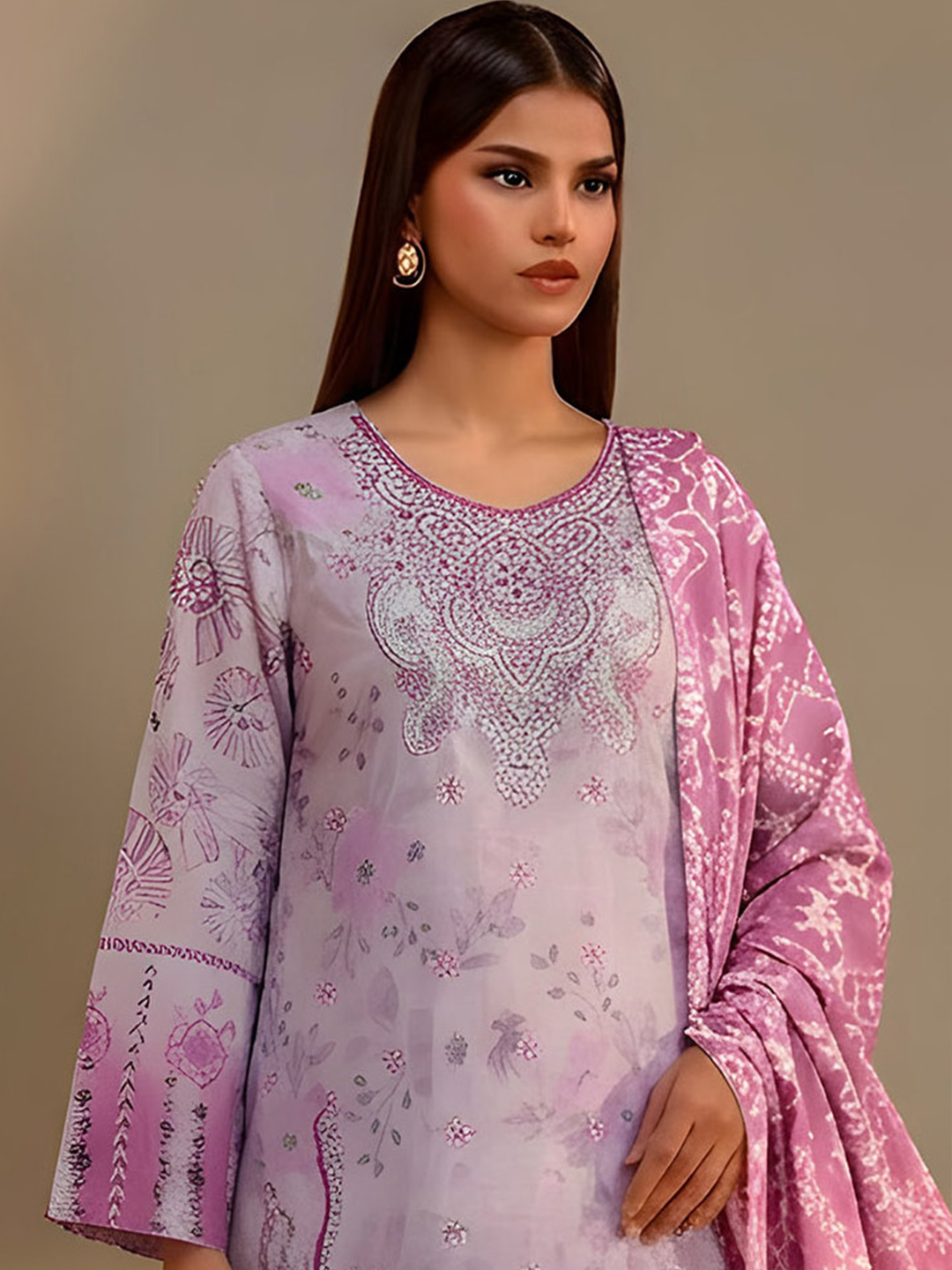 Jannat - Digital Embroidered Lawn - 3PC Suit - D-05