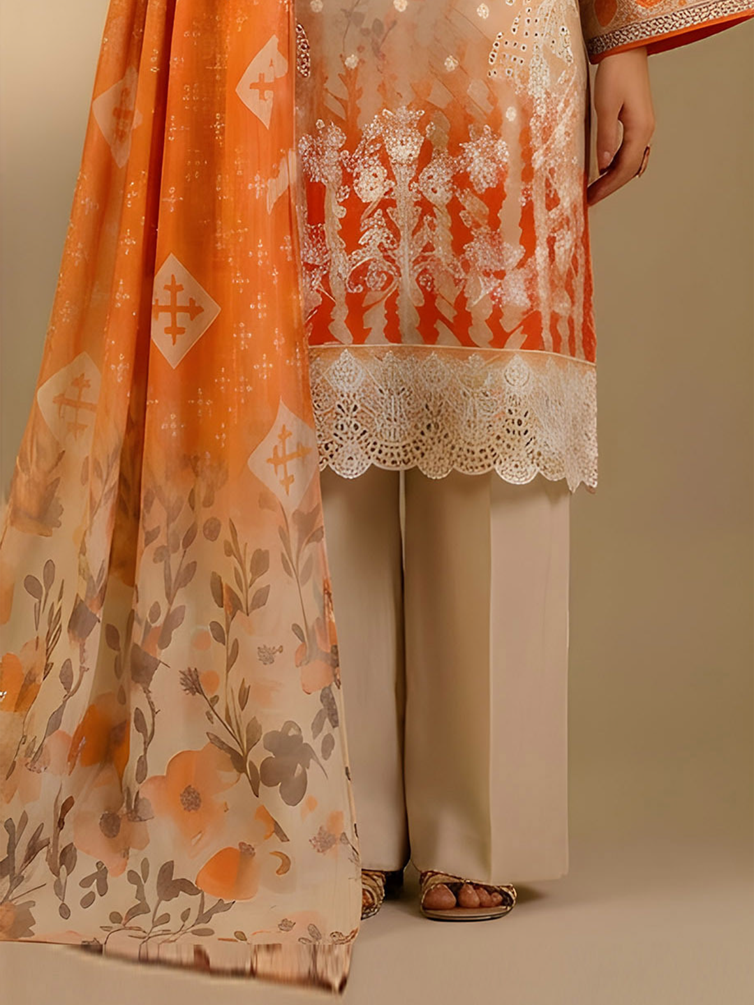 Jannat - Digital Embroidered Lawn - 3PC Suit - D-07