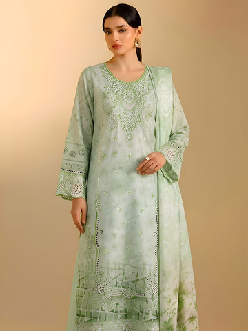 Jannat - Digital Embroidered Lawn - 3PC Suit - D-04