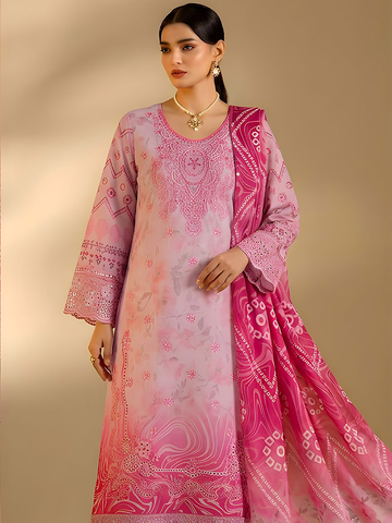 Jannat - Digital Embroidered Lawn - 3PC Suit - D-08