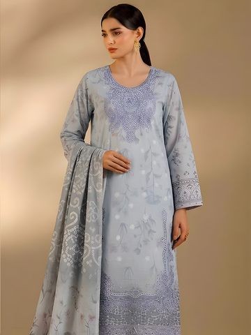 Jannat - Digital Embroidered Lawn - 3PC Suit - D-06