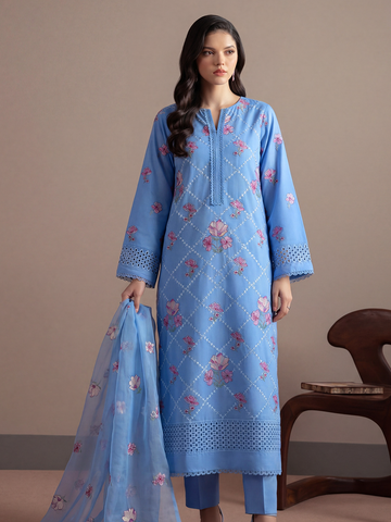 Bareeza's Style - Premium Embroidered Lawn - 3PC Suit - D-01