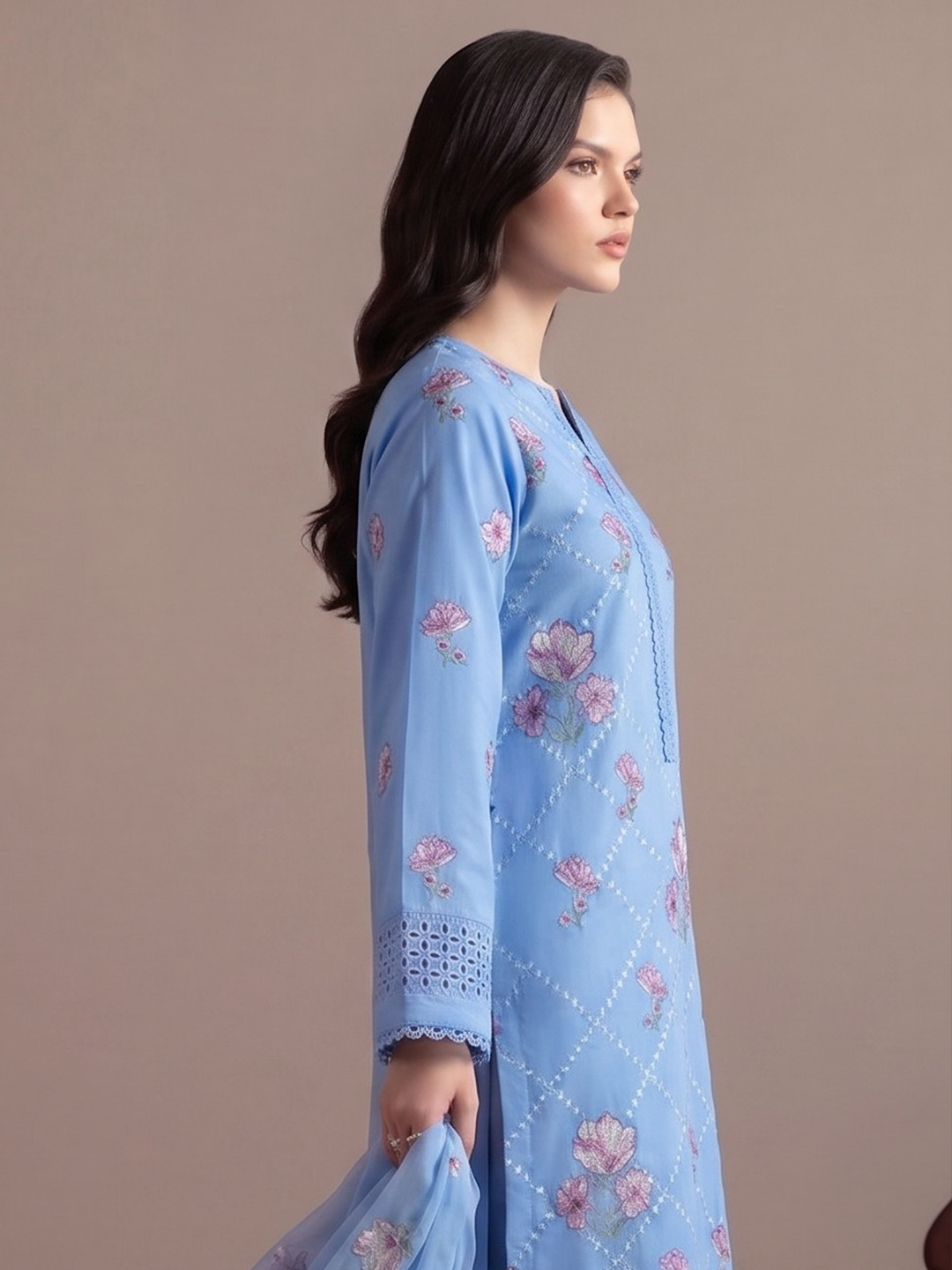 Bareeza's Style - Premium Embroidered Lawn - 3PC Suit - D-01
