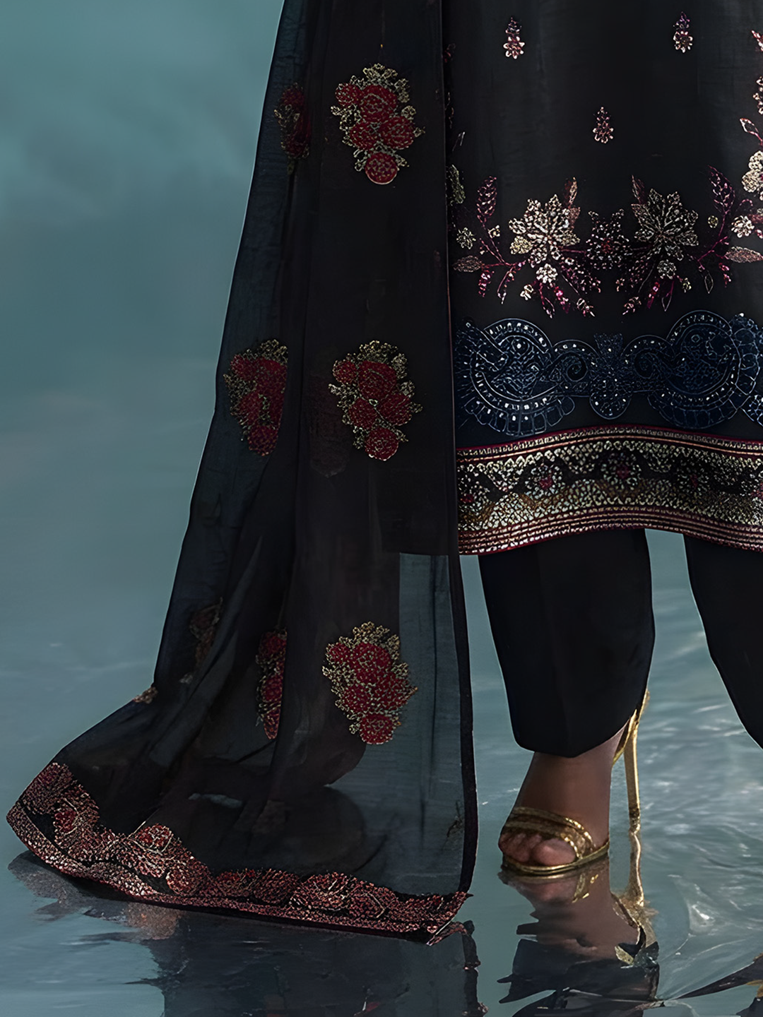 Komal - Doria Embroidered Lawn - 3PC Suit - D-01