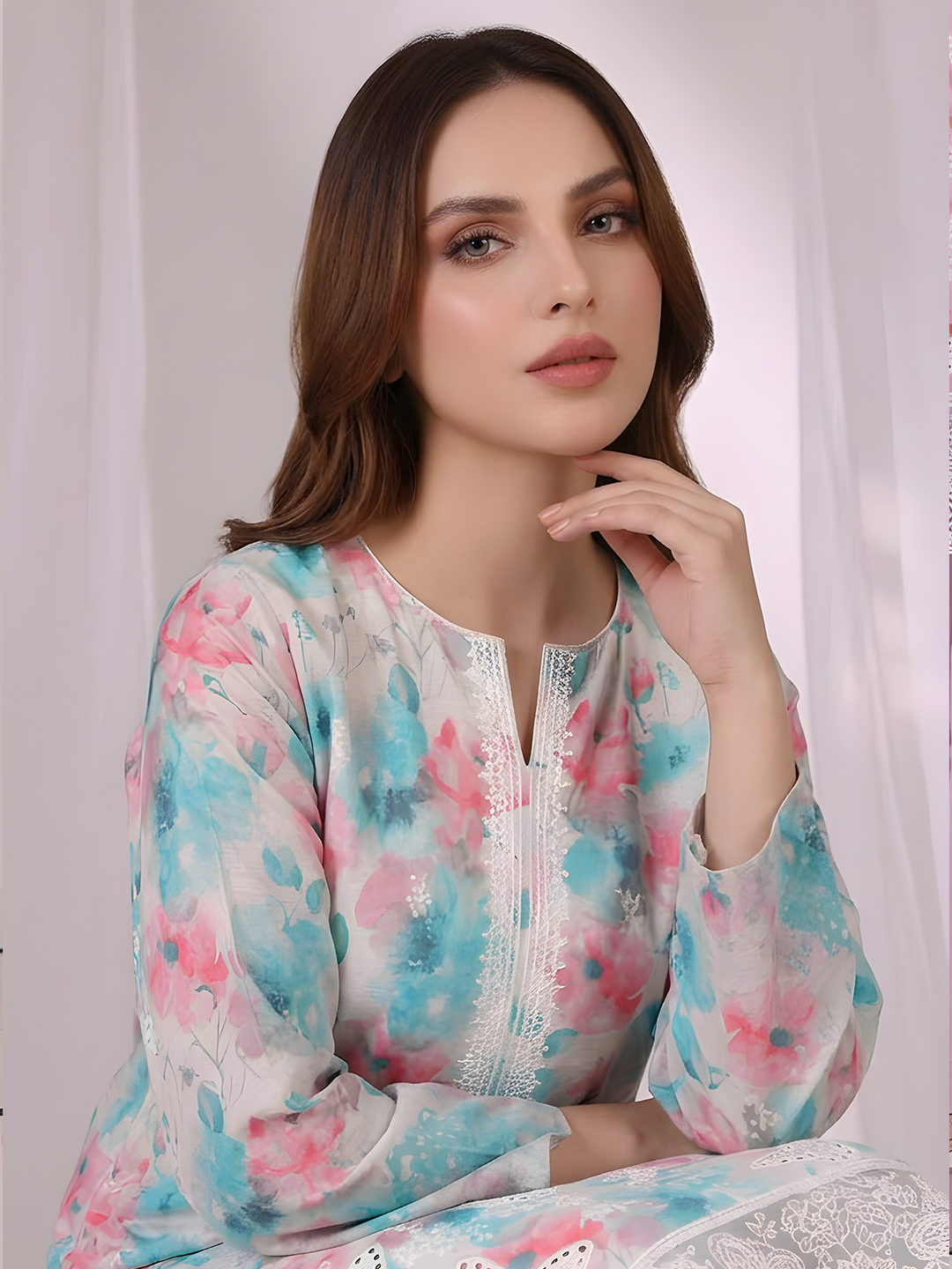 Titlee - Digital Embroidered Fancy Lawn - 3PC Suit - D-05