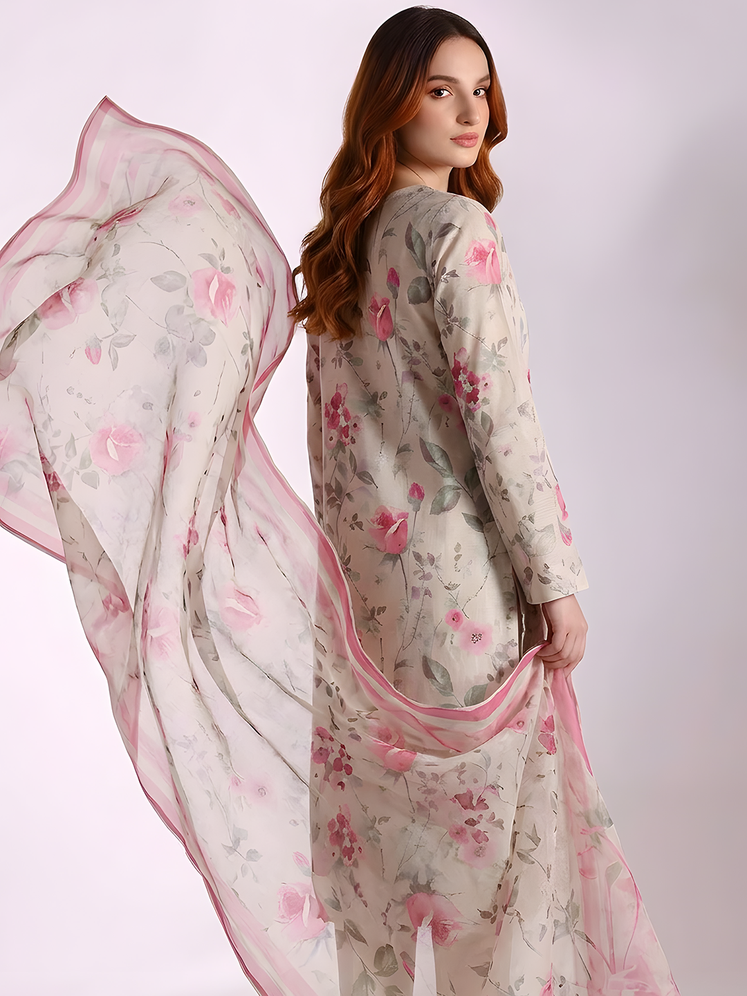 Titlee - Digital Embroidered Fancy Lawn - 3PC Suit - D-06