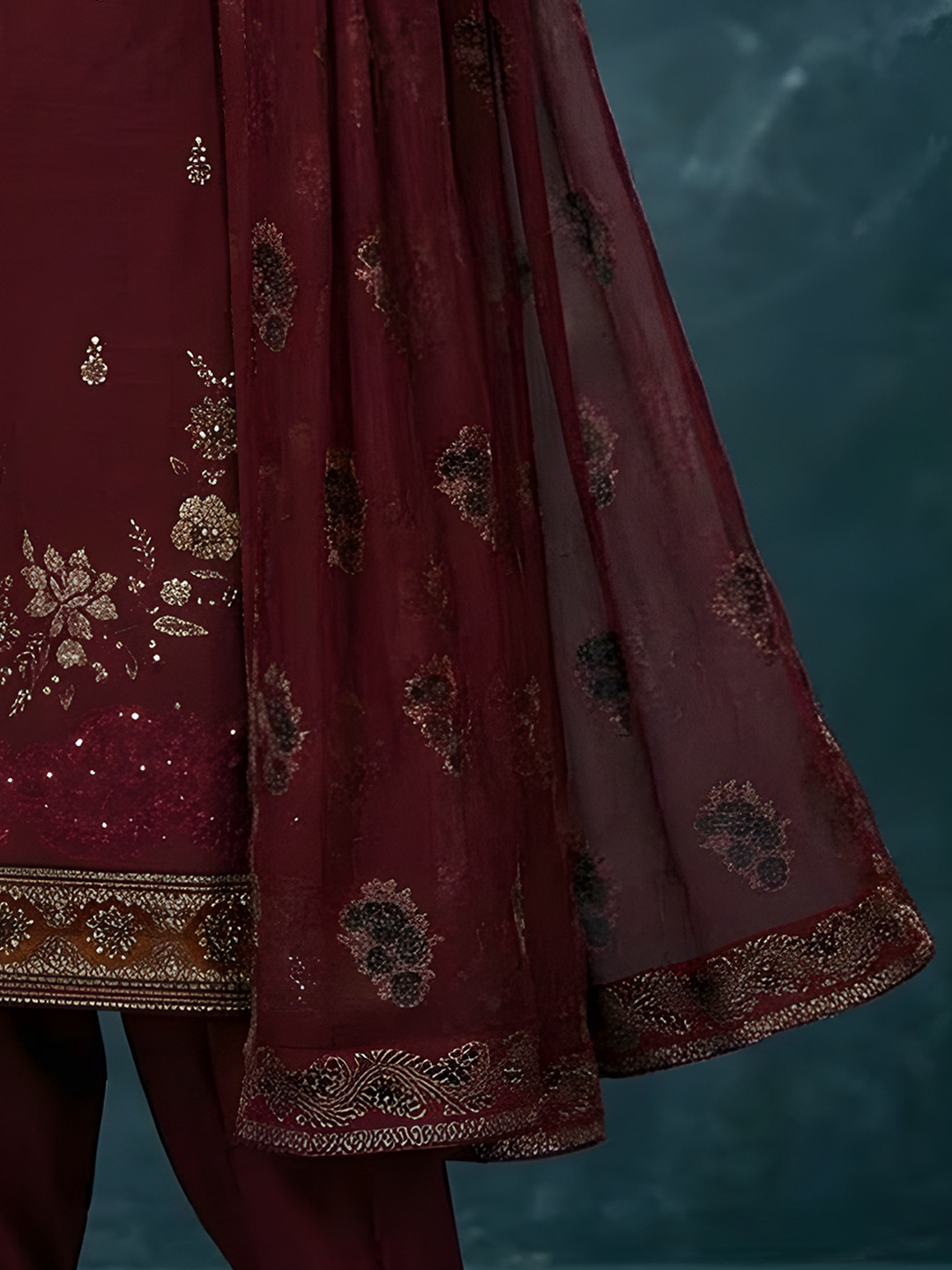 Komal - Doria Embroidered Lawn - 3PC Suit - D-02