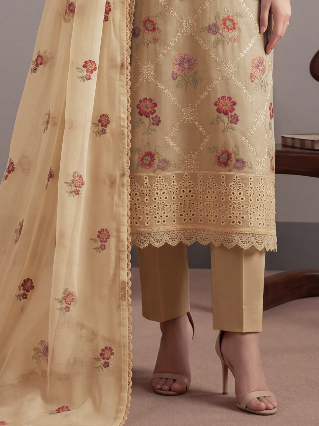 Bareeza's Style - Premium Embroidered Lawn - 3PC Suit - D-02