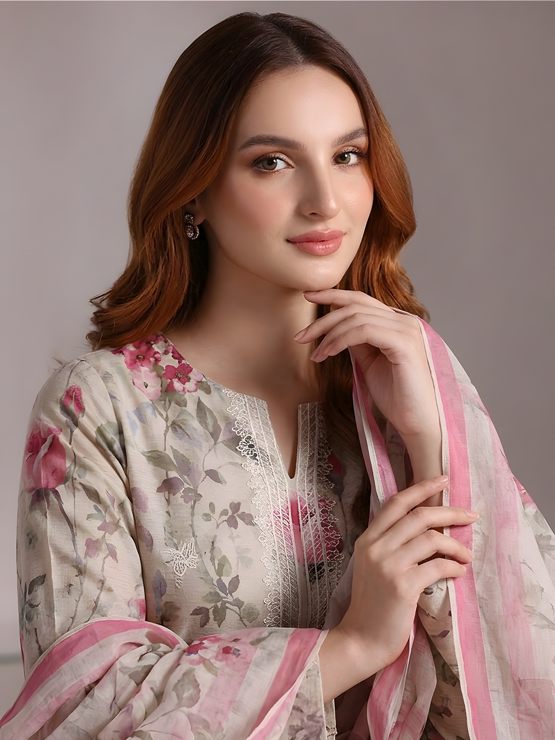 Titlee - Digital Embroidered Fancy Lawn - 3PC Suit - D-06