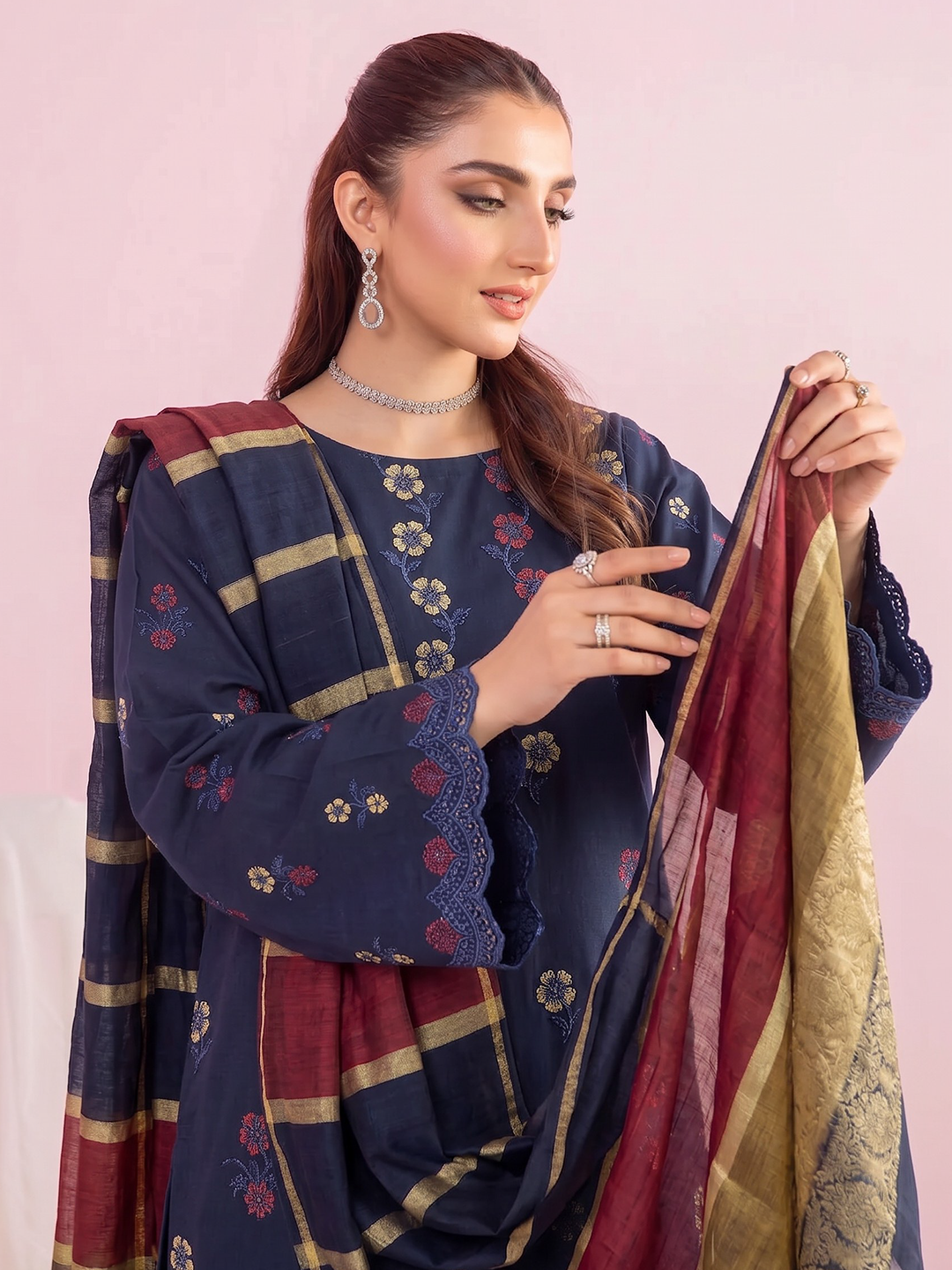 Rangeli - Premium Embroidered Lawn - 3PC Suit - D-01