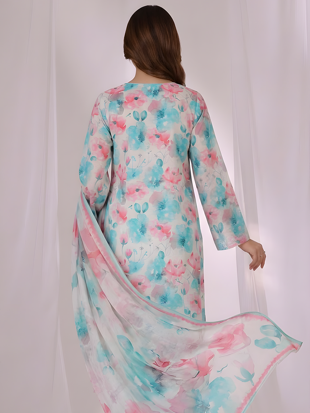 Titlee - Digital Embroidered Fancy Lawn - 3PC Suit - D-05