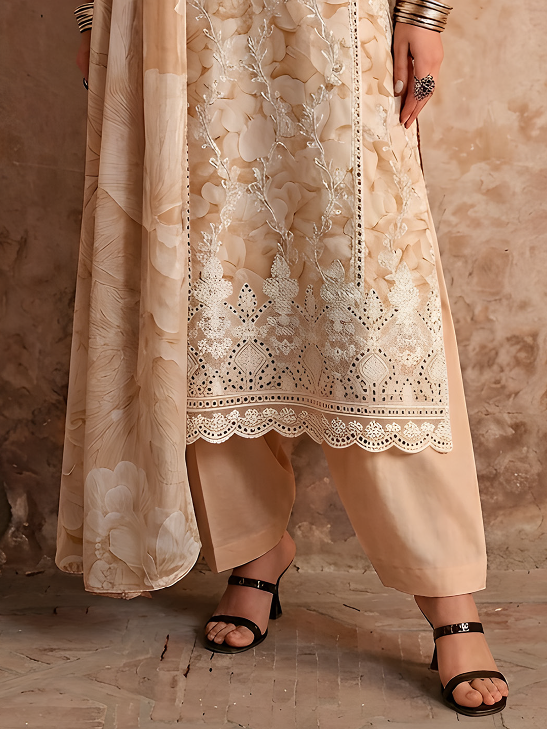 Seerat - Digital Printed Embroidered Lawn - 3PC Suit - D-03
