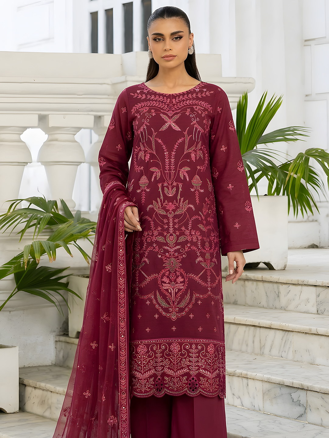 The Shahpara Embroidered Lawn Collection – Full 7-Piece Premium Box