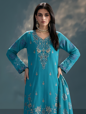 Komal - Doria Embroidered Lawn - 3PC Suit - D-04