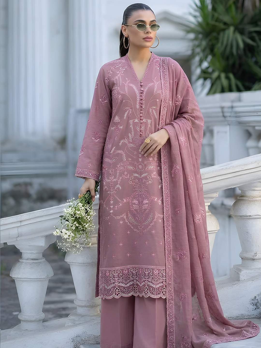 The Shahpara Embroidered Lawn Collection – Full 7-Piece Premium Box