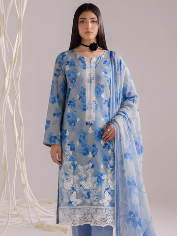 Titlee - Digital Embroidered Fancy Lawn - 3PC Suit - D-01