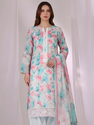 Titlee - Digital Embroidered Fancy Lawn - 3PC Suit - D-05