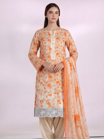 Titlee - Digital Embroidered Fancy Lawn - 3PC Suit - D-02