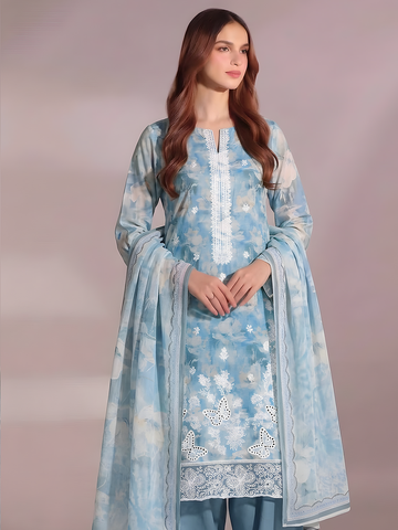 Titlee - Digital Embroidered Fancy Lawn - 3PC Suit - D-03