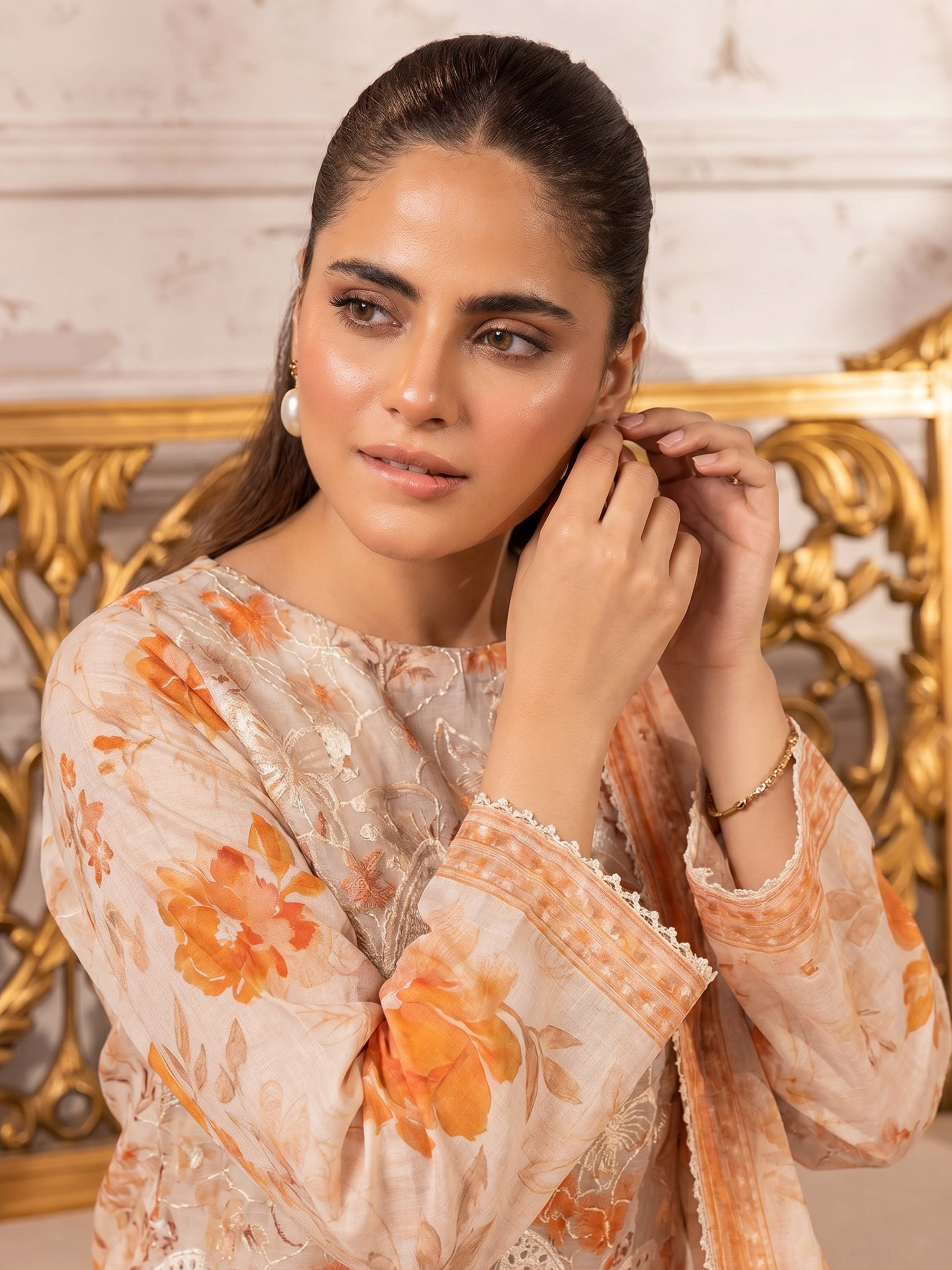 Butterfly - Digitally Printed Lawn Embroidery - 3PC Suit - D-05