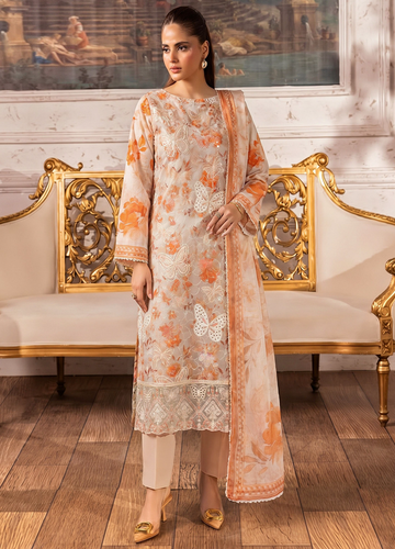 Butterfly - Digitally Printed Lawn Embroidery - 3PC Suit - D-05