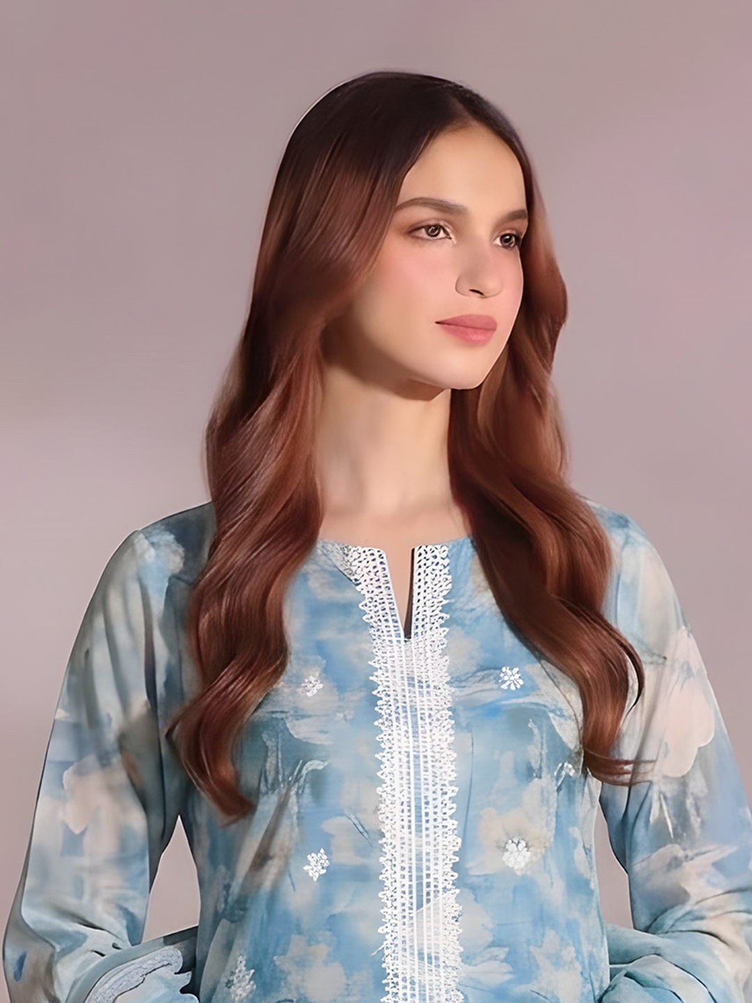 Titlee - Digital Embroidered Fancy Lawn - 3PC Suit - D-03