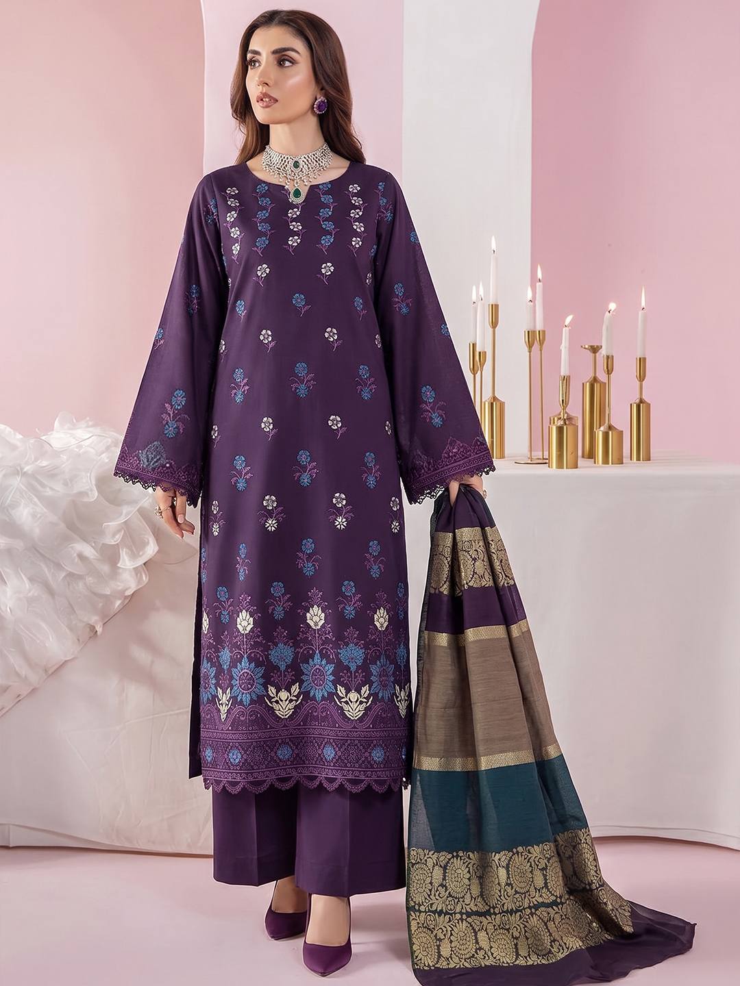 Rangeli - Premium Embroidered Lawn - 3PC Suit - D-06