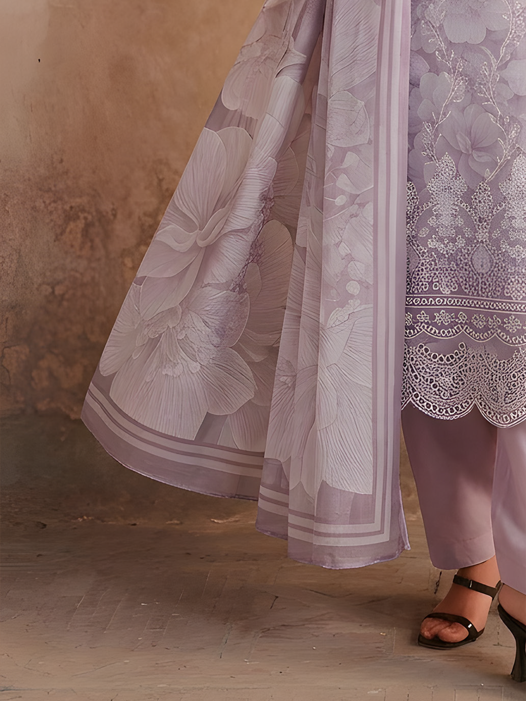 Seerat - Digital Printed Embroidered Lawn - 3PC Suit - D-07