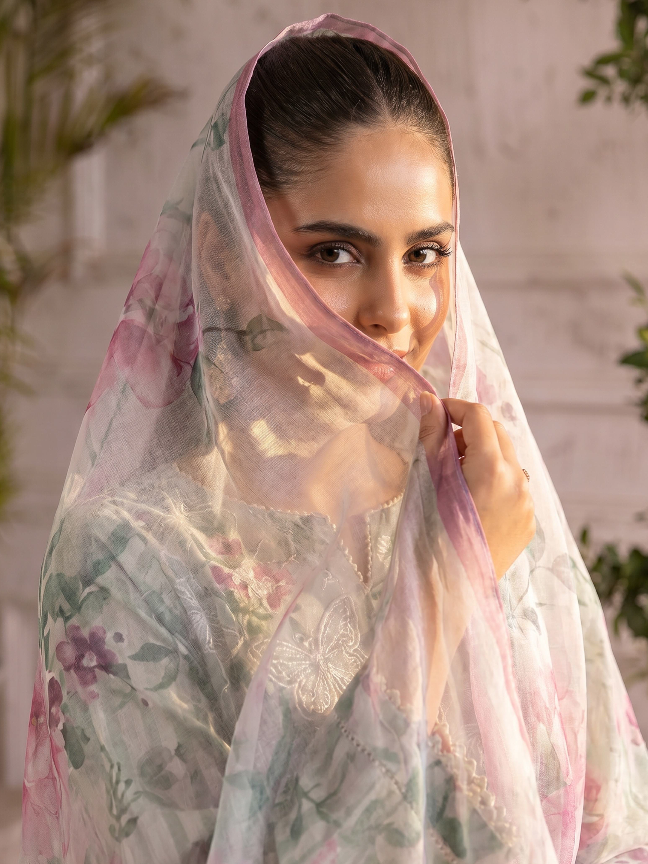 Butterfly - Digitally Printed Lawn Embroidery - 3PC Suit - D-08