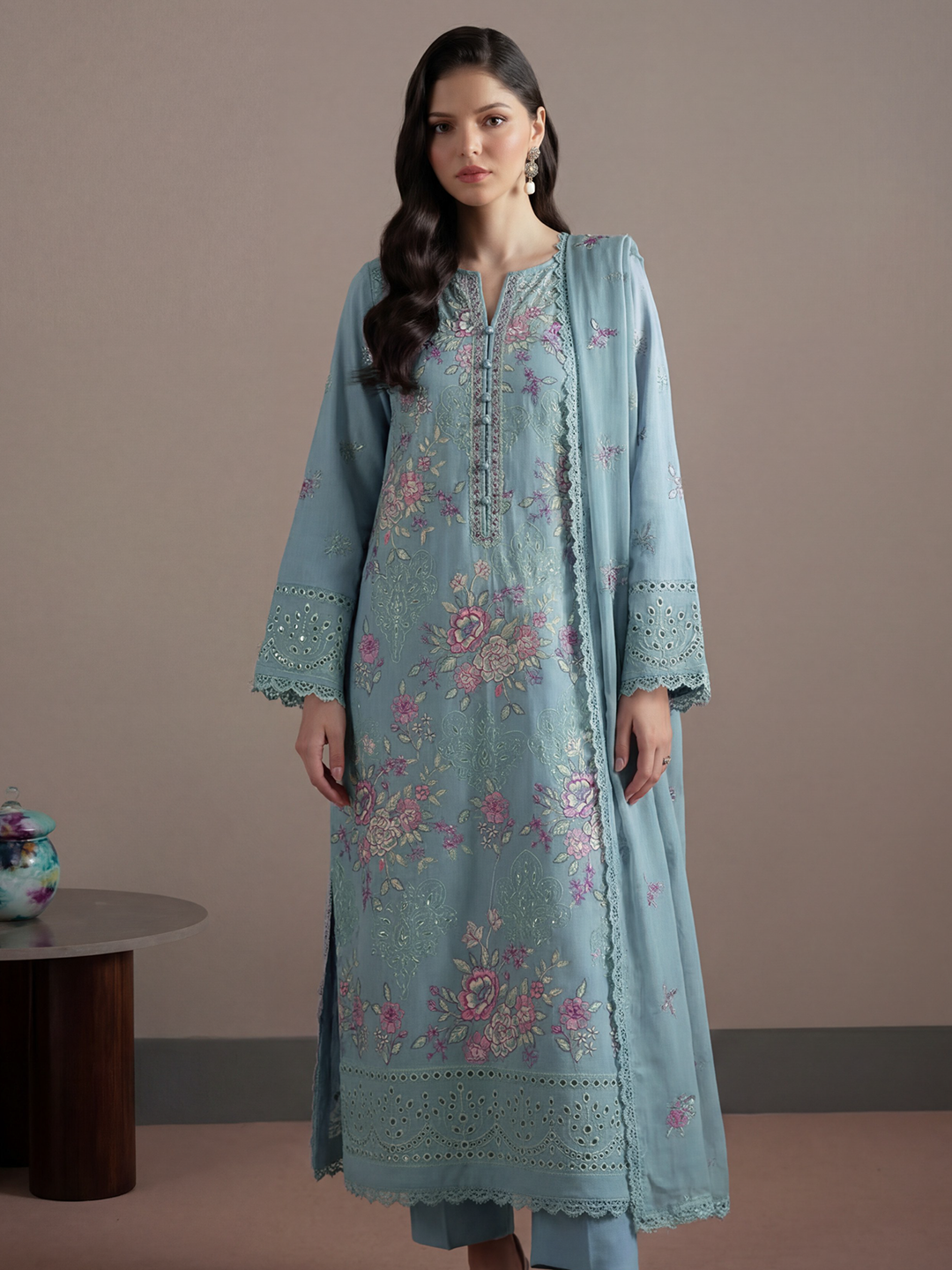 Bareeza's Style - Premium Embroidered Lawn - 3PC Suit - D-08