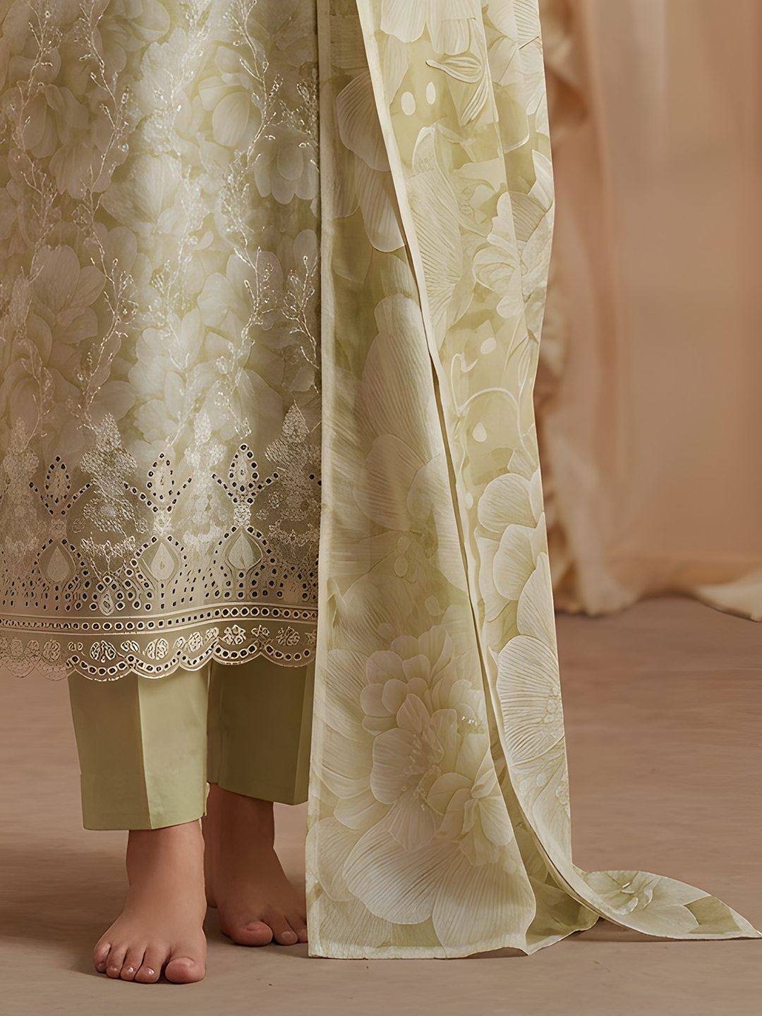 Seerat - Digital Printed Embroidered Lawn - 3PC Suit - D-10