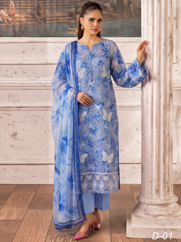 Butterfly Digital Printed Lawn Collection – Full 7-Piece Premium Box
